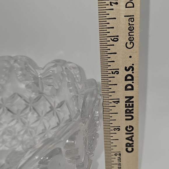 Vintage HOFBAUER 1985 German Leaded Crystal Footed Butterfly Bowl  8 - Picture 5 of 9